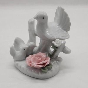 Porcelain Figurine White Collectibles Birds Ceramic Home Decor